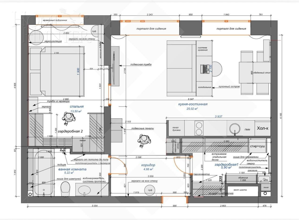 2-КОМН. КВАРТИРА С ОТДЕЛКОЙ 54.6 М² НА 20 ЭТАЖЕ