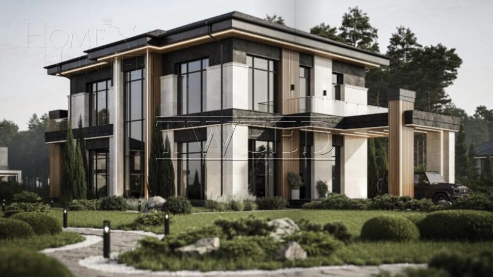 2-этажный коттедж 379.1 м² без отделки