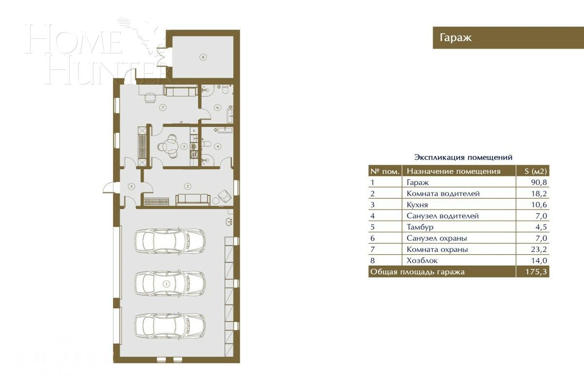2-этажный коттедж 1 117.5 м² с отделкой
