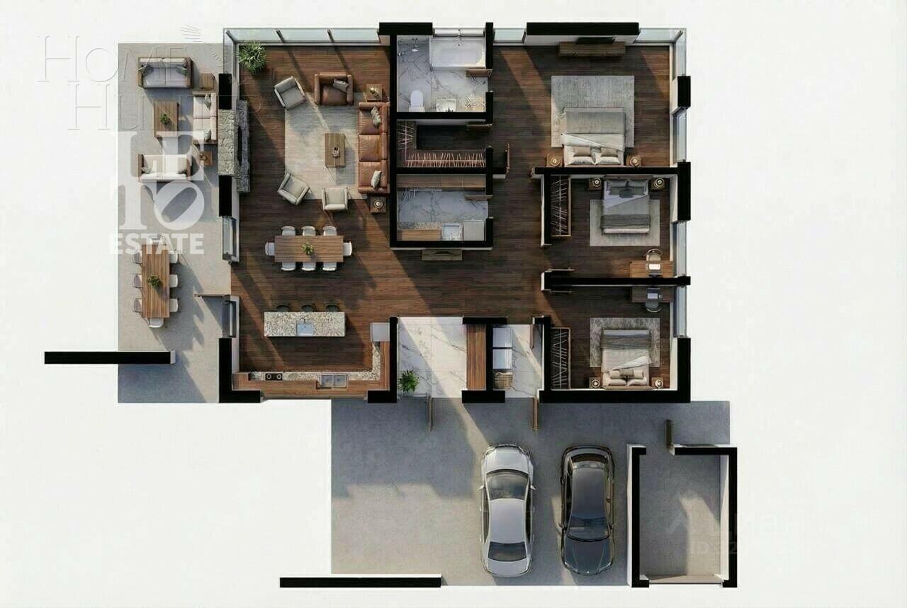 1-этажный коттедж 296 м² без отделки