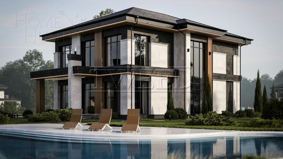 2-этажный коттедж 347.7 м² без отделки