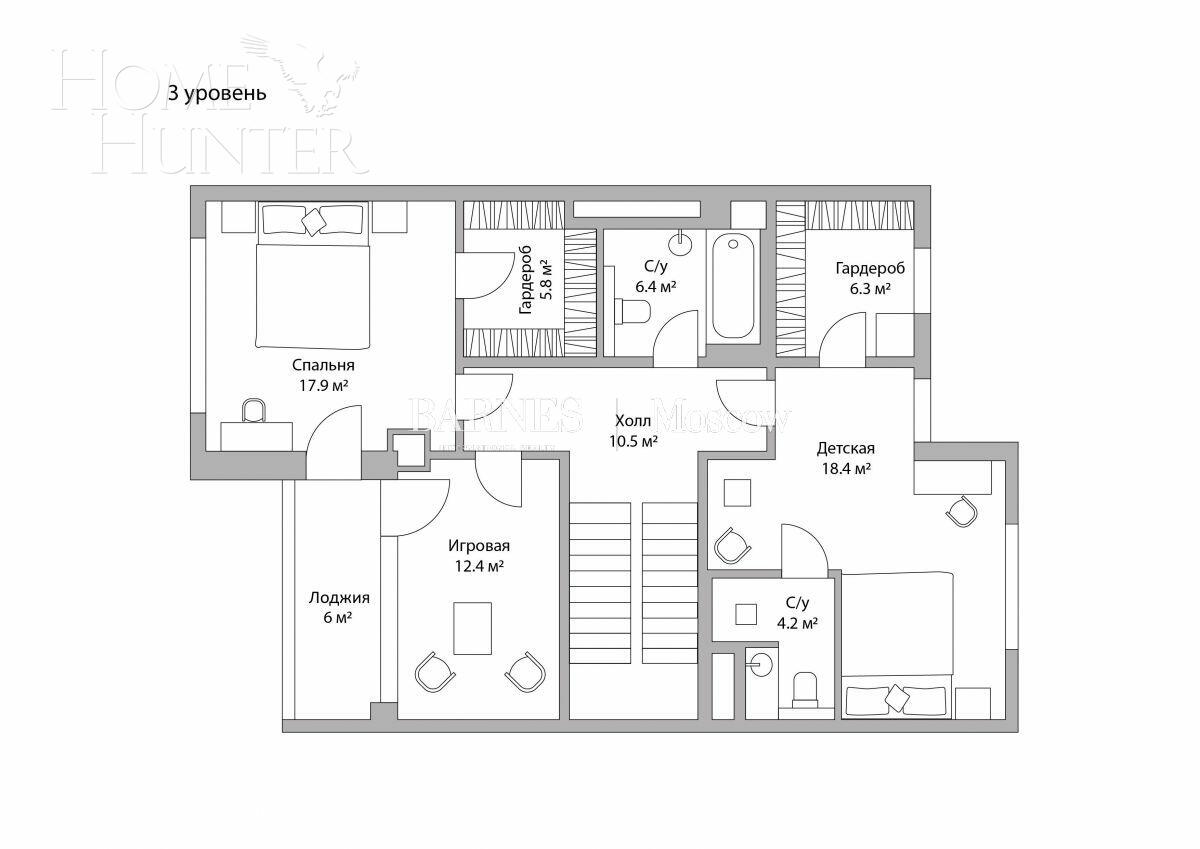 4-УРОВНЕВЫЙ ТАУНХАУС БЕЗ ОТДЕЛКИ 420 М² НА 1 ЭТАЖЕ