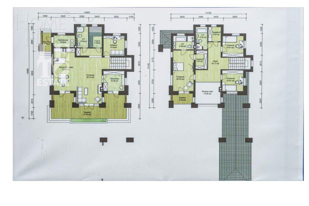 1-этажный коттедж 300 м² с отделкой