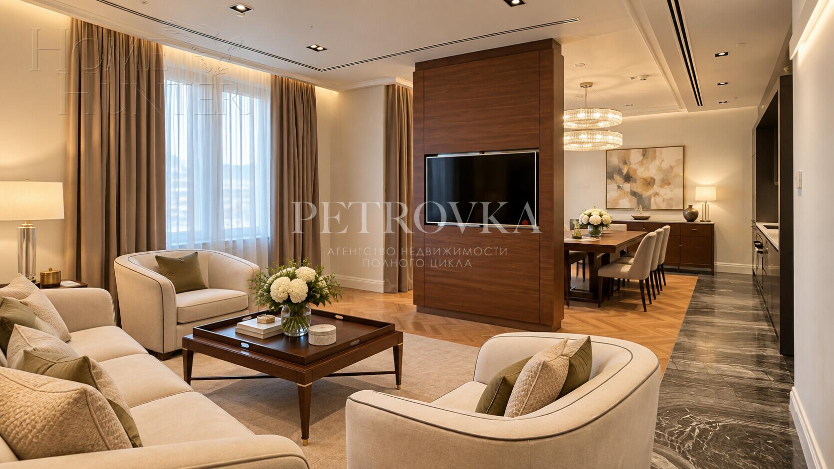 2-КОМН. АПАРТАМЕНТЫ С ОТДЕЛКОЙ 127 М² НА 6 ЭТАЖЕ