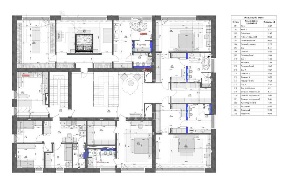 2-этажный коттедж 1 400 м² с отделкой