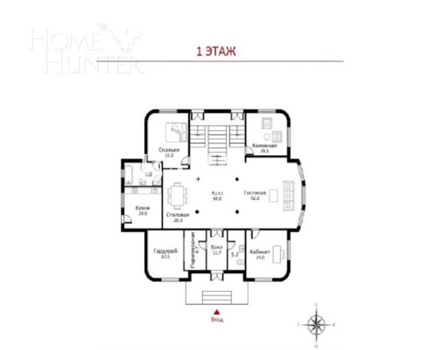 2-этажный коттедж 1 070 м² с отделкой
