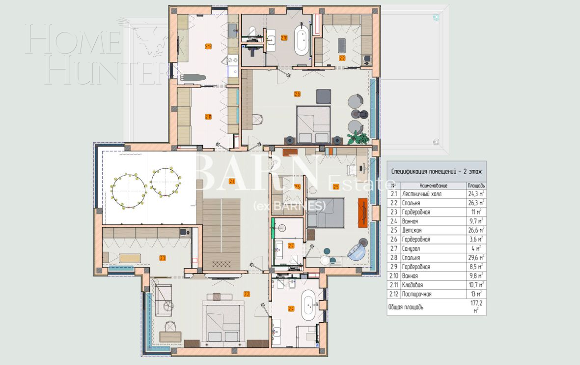 2-этажный коттедж 638 м² с отделкой