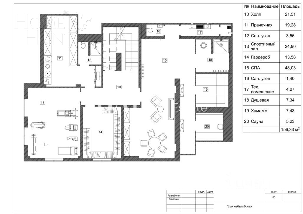 3-этажный коттедж 620 м² с отделкой