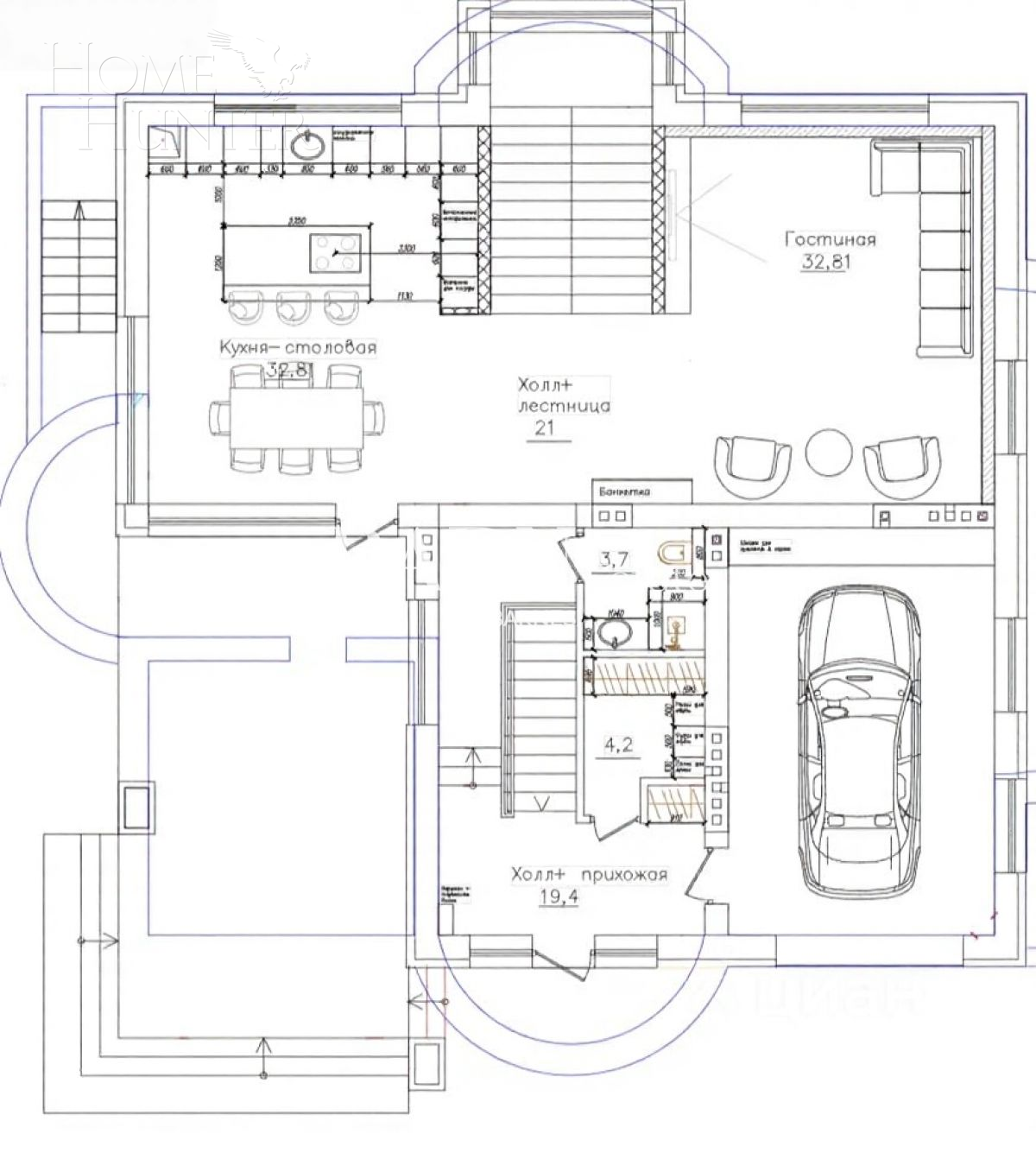 2-этажный коттедж 2 534.2 м² без отделки
