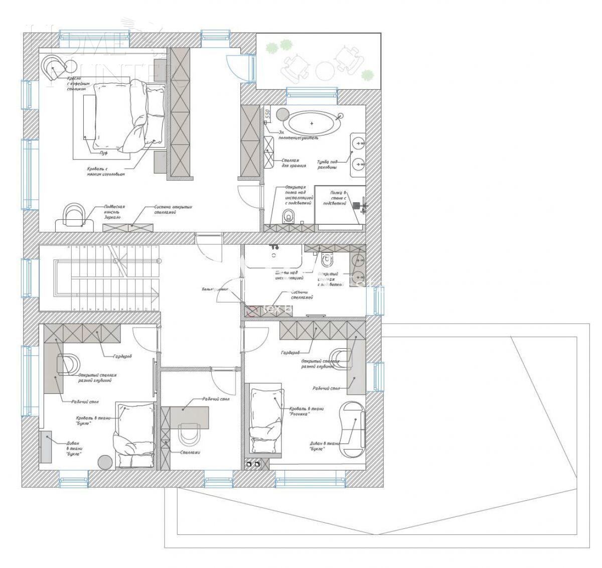 2-этажный коттедж 372 м² с отделкой