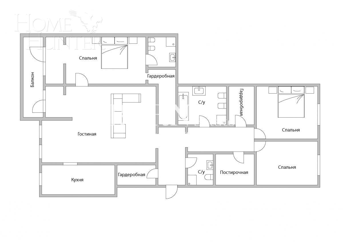 4-КОМН. КВАРТИРА С ОТДЕЛКОЙ 320 М² НА 2 ЭТАЖЕ