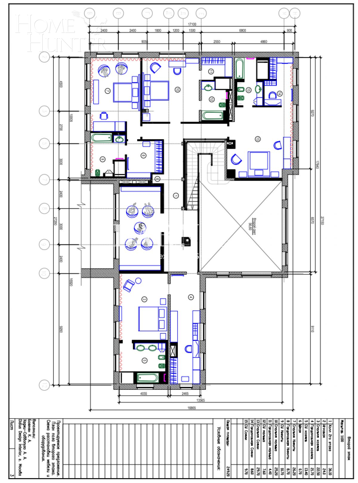 2-этажный коттедж 1 100 м² без отделки