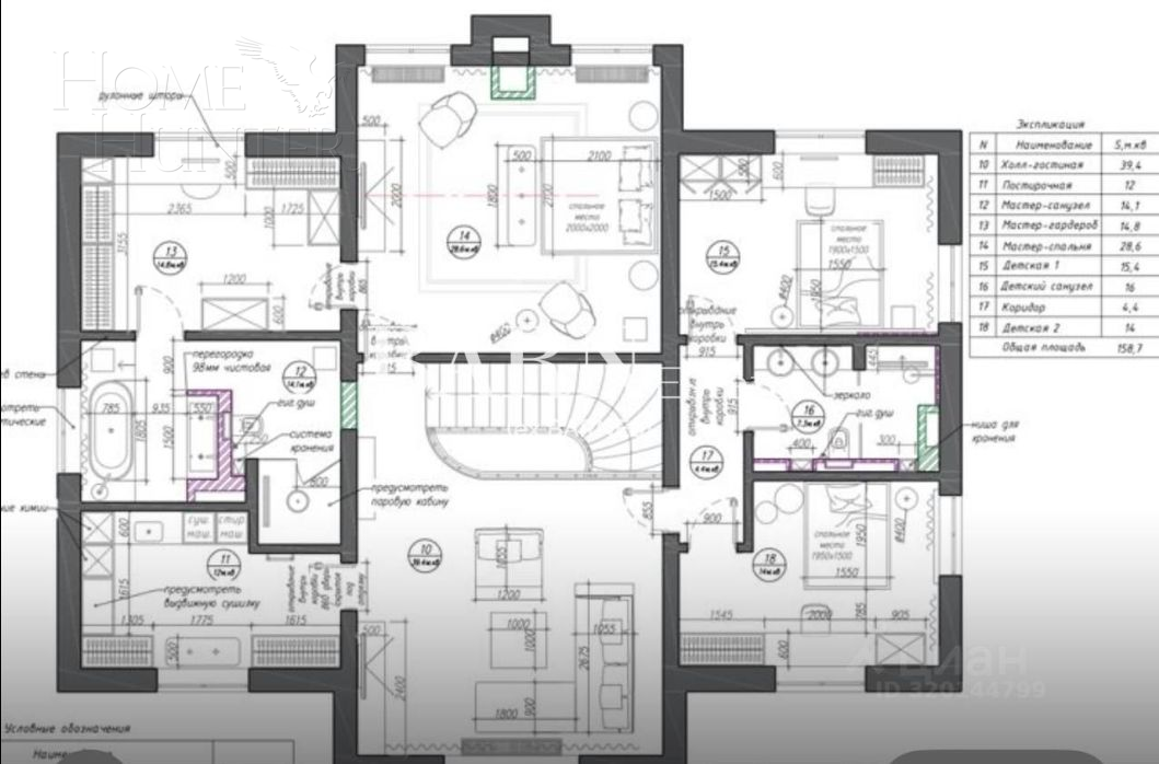 2-этажный коттедж 508.9 м² с отделкой