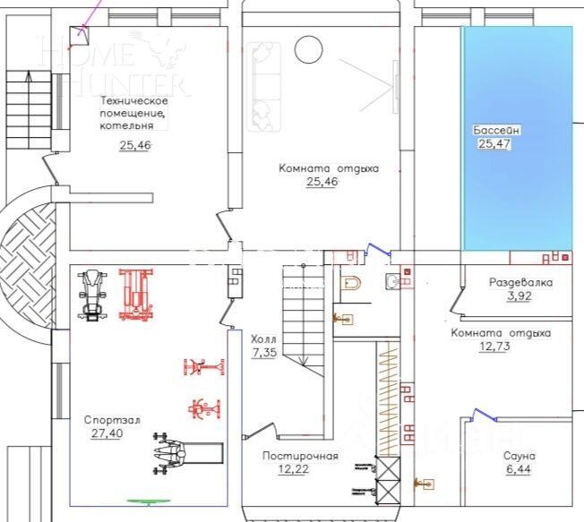 2-этажный коттедж 2 534.2 м² без отделки