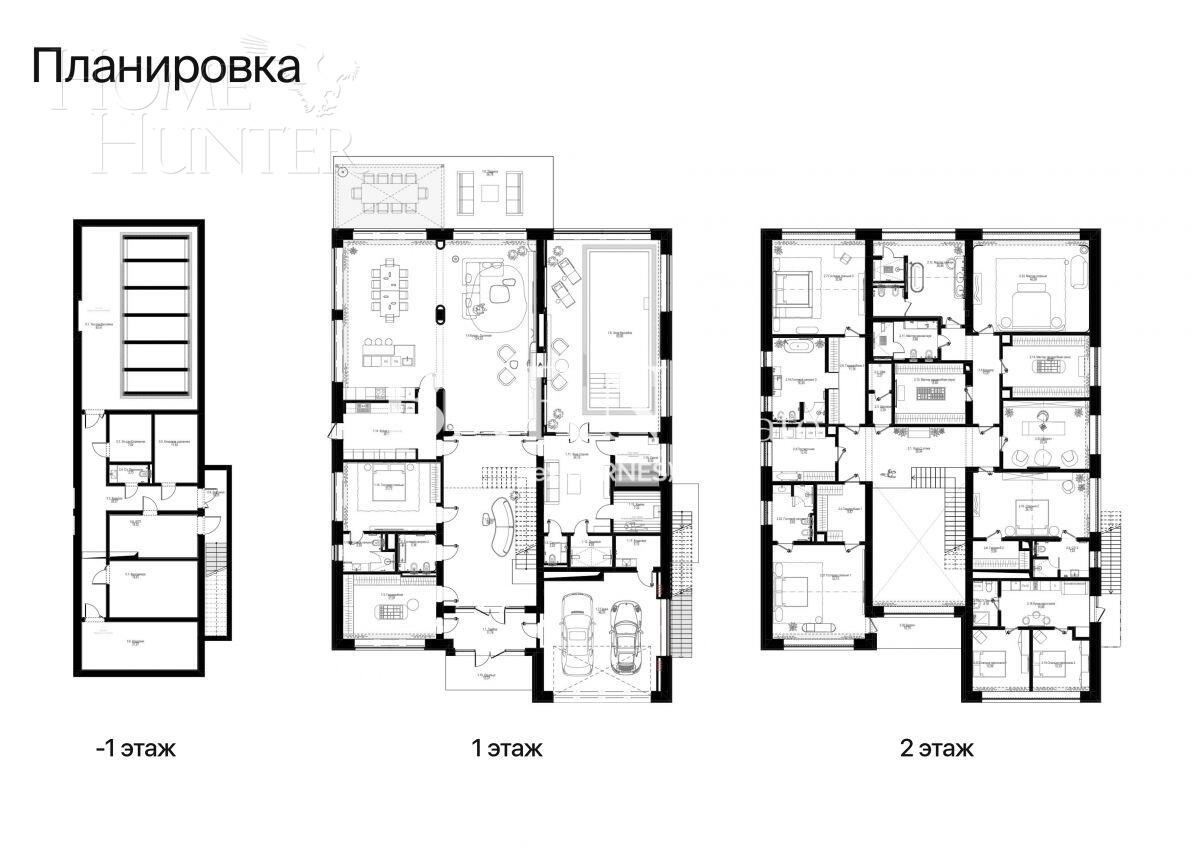 2-этажный коттедж 1 250 м² без отделки