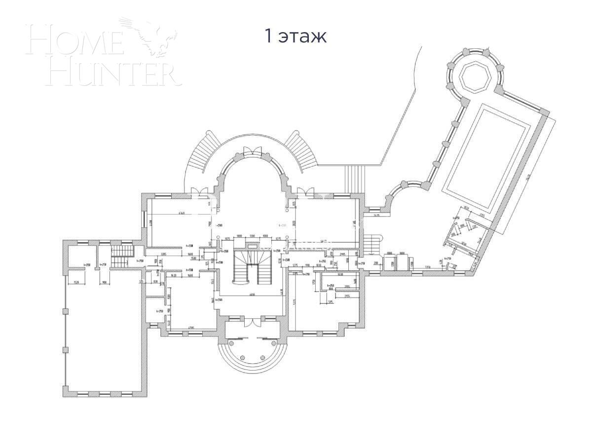2-этажный коттедж 1 624 м² с отделкой