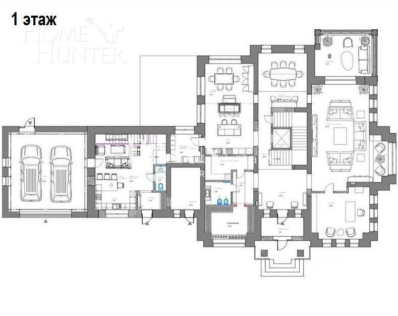 2-этажный коттедж 900 м² с отделкой