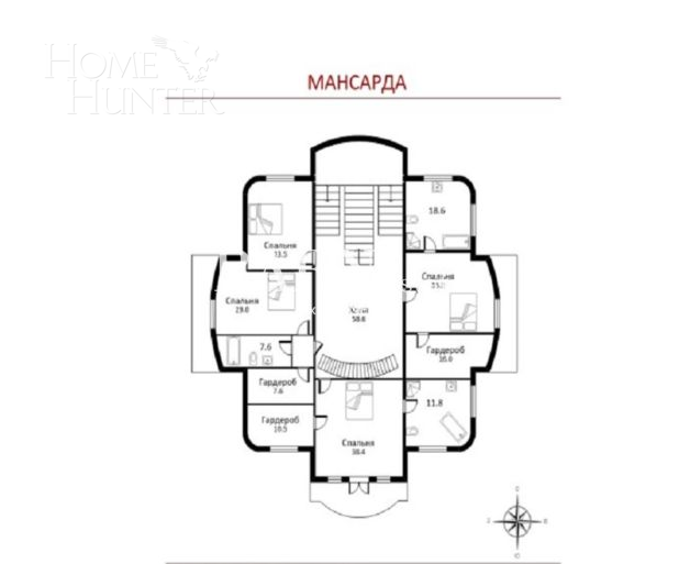 2-этажный коттедж 1 070 м² с отделкой