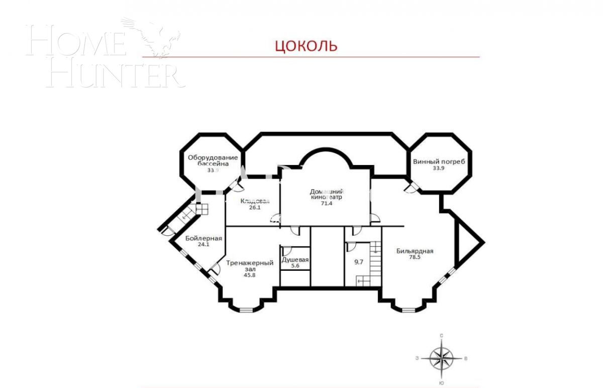 2-этажный коттедж 1 400 м² с отделкой