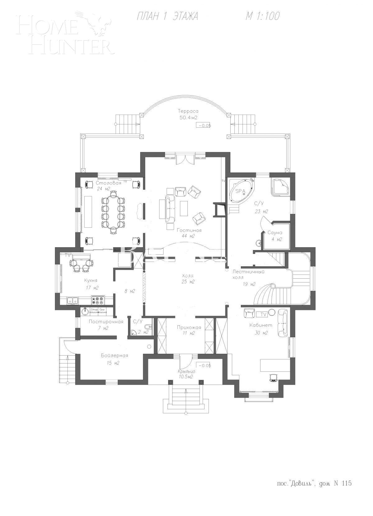 3-этажный коттедж 687 м² с отделкой