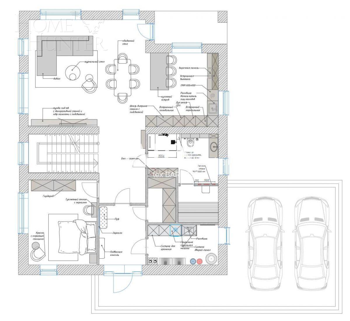 2-этажный коттедж 372 м² с отделкой