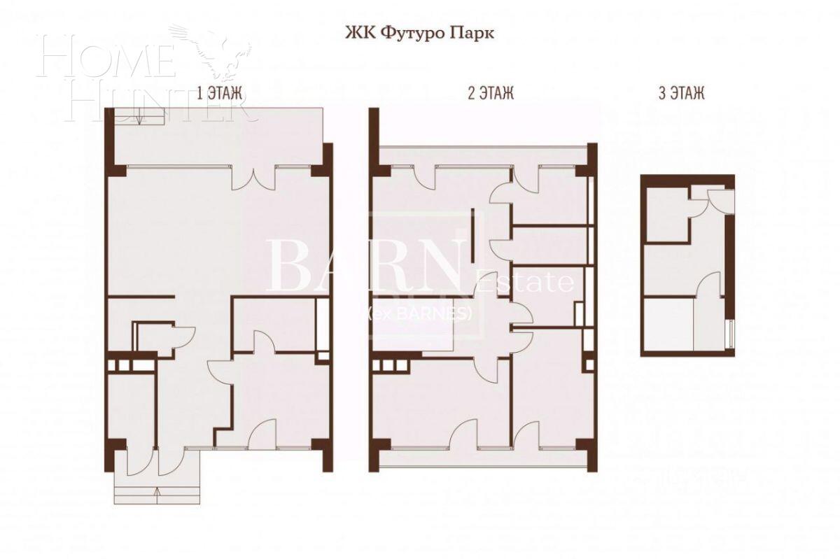 3-этажный таунхаус 169 м² без отделки
