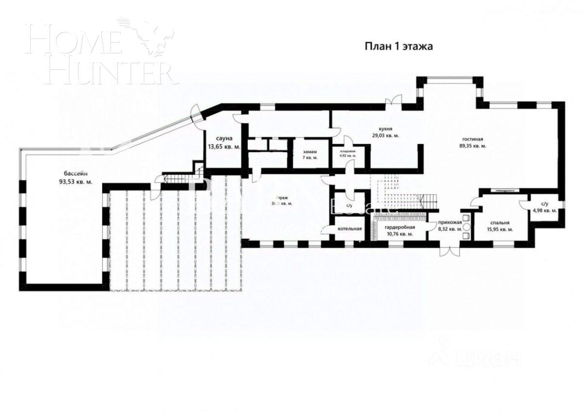 2-этажный коттедж 750 м² без отделки