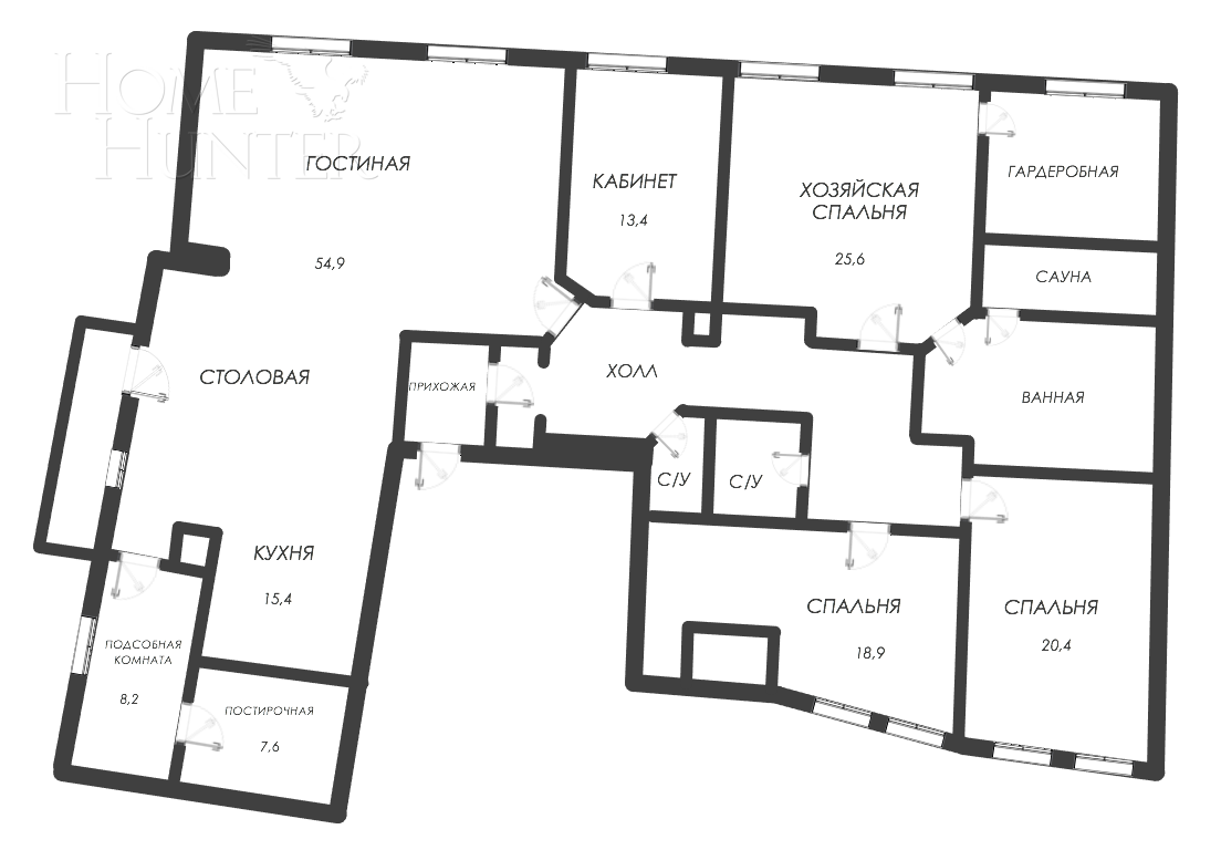 5-КОМН. КВАРТИРА С ОТДЕЛКОЙ 224.4 М² НА 3 ЭТАЖЕ