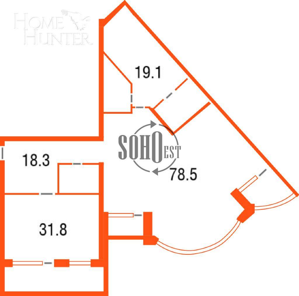 3-УРОВНЕВАЯ КВАРТИРА С ОТДЕЛКОЙ 520 М² НА 13 ЭТАЖЕ