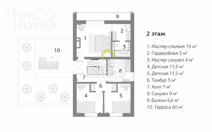 2-этажный коттедж 339 м² без отделки