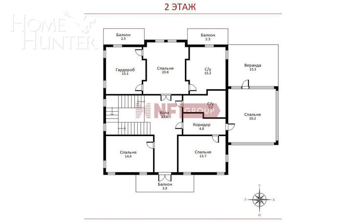 2-этажный коттедж 959 м² с отделкой