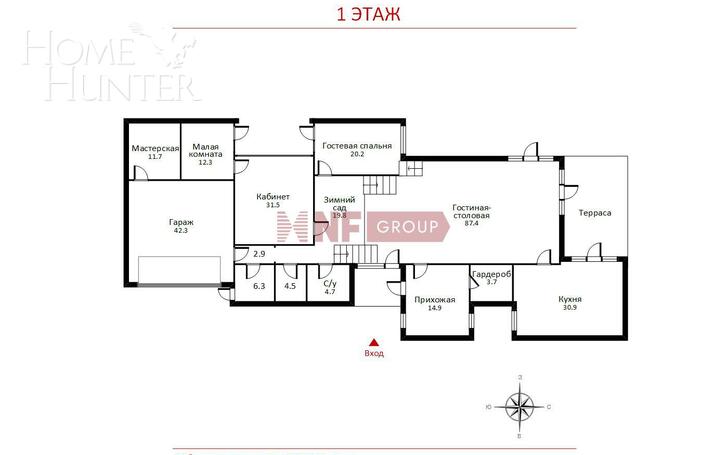 4-этажный коттедж 1 100 м² с отделкой