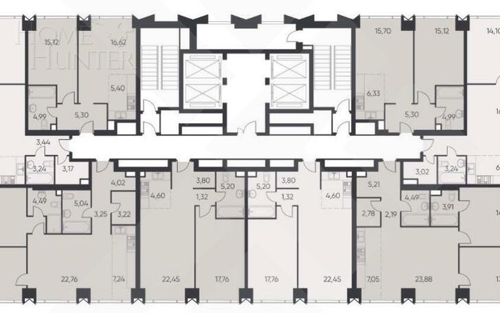 1-КОМН. КВАРТИРА БЕЗ ОТДЕЛКИ 46 М² НА 7 ЭТАЖЕ