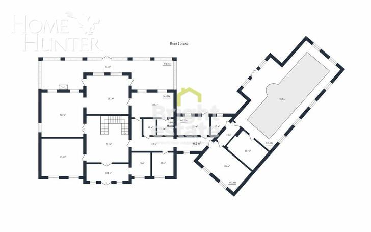 2-этажный коттедж 820.8 м² с отделкой