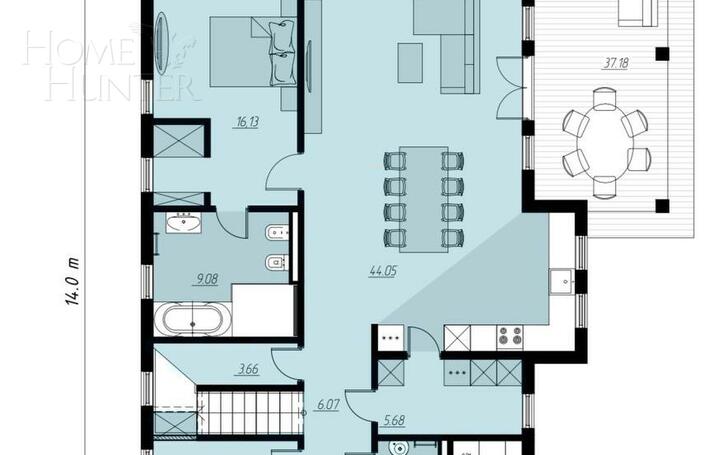 2-этажный коттедж 230 м² без отделки