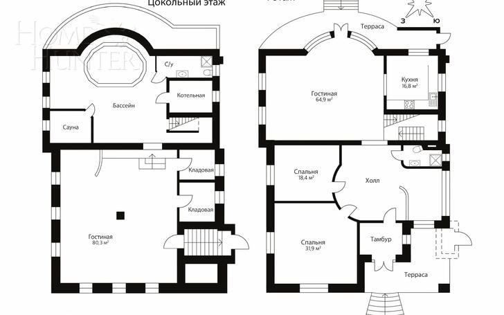 2-этажный коттедж 560 м² с отделкой