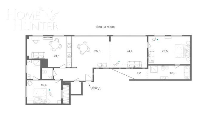 4-КОМН. КВАРТИРА С ОТДЕЛКОЙ 157 М² НА 17 ЭТАЖЕ