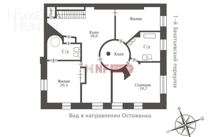 2-УРОВНЕВАЯ КВАРТИРА С ОТДЕЛКОЙ 310.5 М² НА 2 ЭТАЖЕ