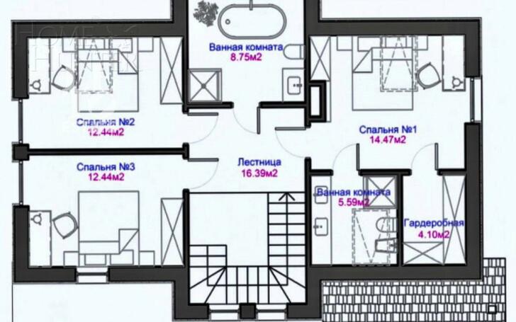 2-этажный коттедж 149.1 м² без отделки