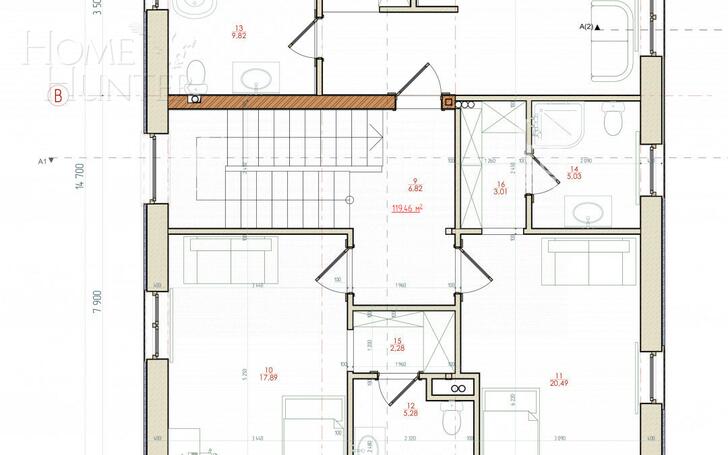 2-этажный коттедж 250 м² без отделки
