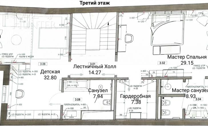 4-этажный таунхаус 395 м² без отделки