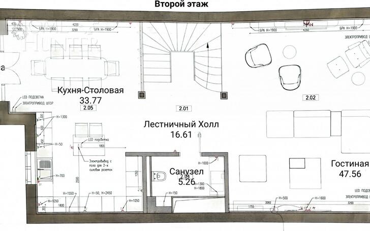 4-этажный таунхаус 395 м² без отделки