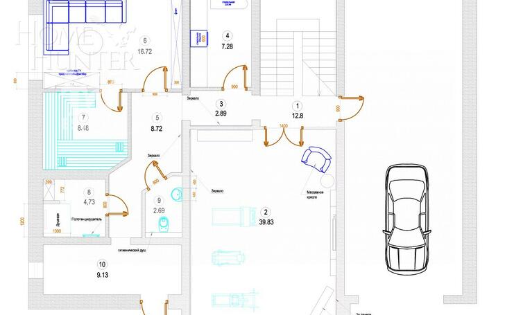 2-этажный коттедж 500 м² без отделки