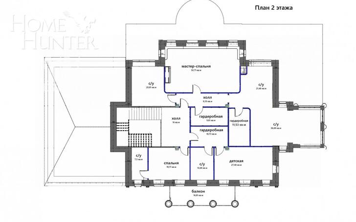 2-этажный коттедж 1 000 м² без отделки