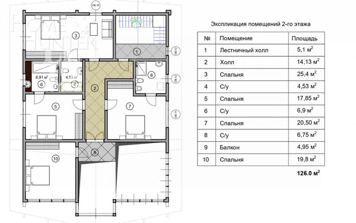 2-этажный коттедж 386 м² с отделкой