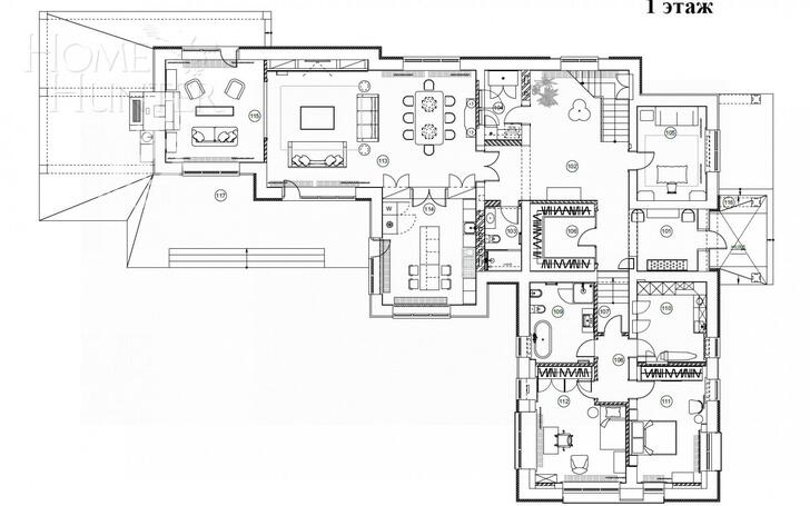 2-этажный коттедж 539.3 м² без отделки