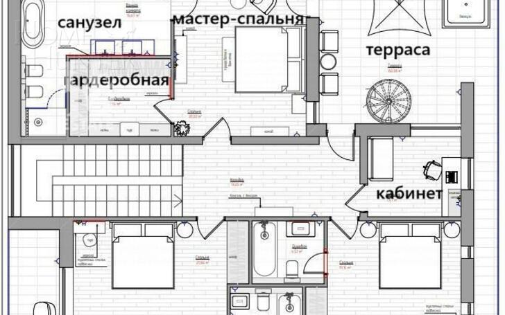 2-этажный коттедж 340 м² с отделкой