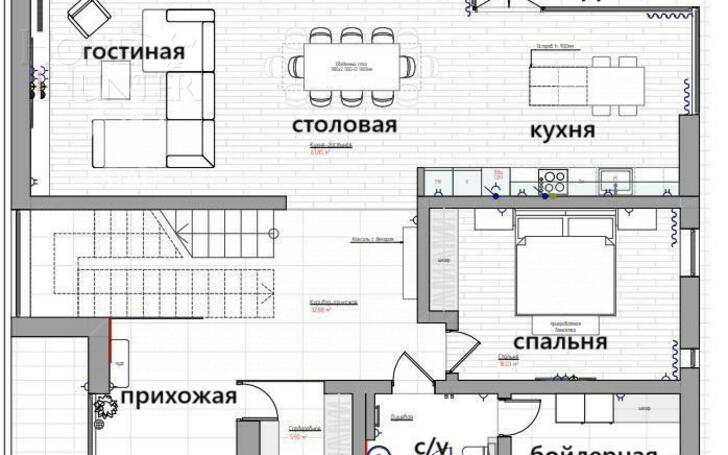 2-этажный коттедж 340 м² с отделкой