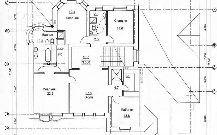 2-этажный коттедж 785 м² без отделки