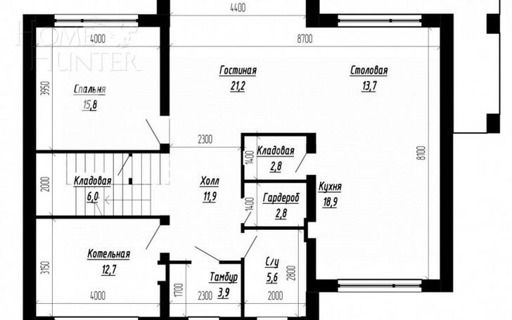 2-этажный коттедж 250 м² без отделки
